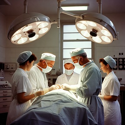 Surgeons Performing Operation in Hospital