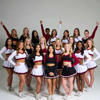 Cheerleading Team Posing Together