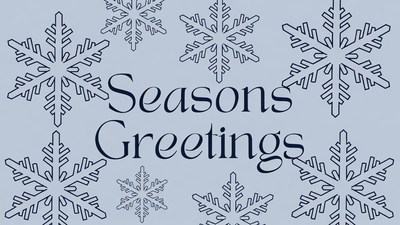 Seasons Greetings with Snowflakes