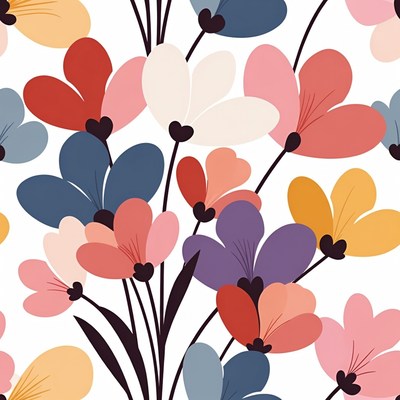 Colorful Abstract Flowers Pattern