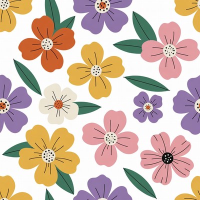 Colorful Flower Seamless Pattern