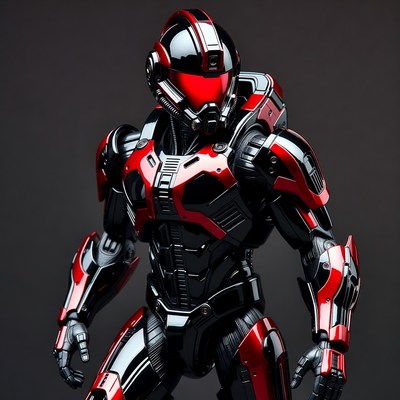 Red Black Halo Spartan Helmet