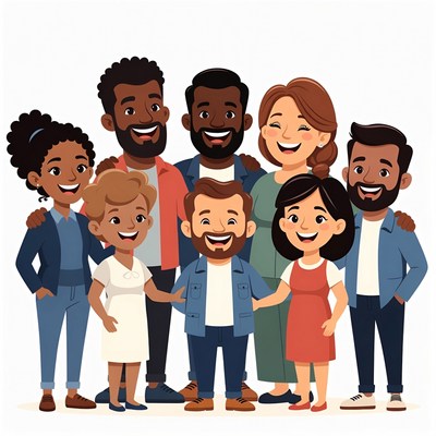 Diverse Group of People Smiling Together