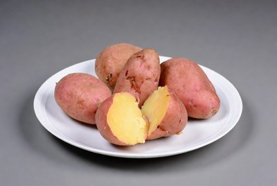Red Potatoes on White Plate