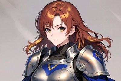 Anime girl in silver armor