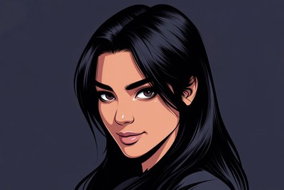 Beautiful Asian woman portrait illustration