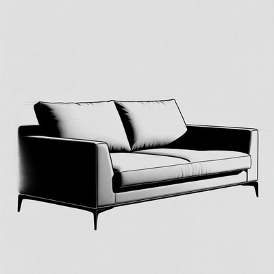 Modern white two-seater sofa