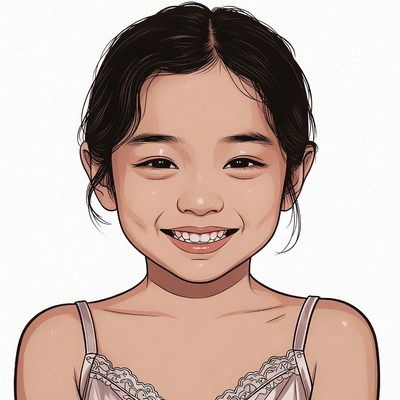 Smiling Asian girl portrait