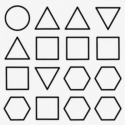 Basic Geometric Shapes Grid