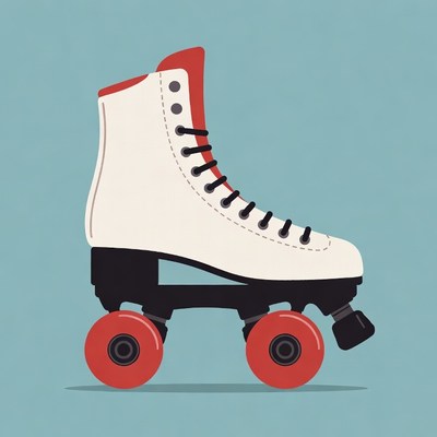 White Roller Skates Illustration
