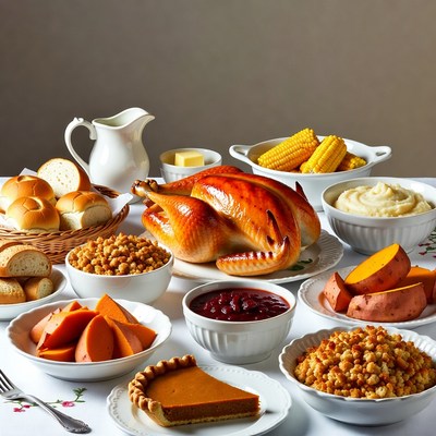 Thanksgiving Turkey Dinner Table