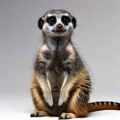 Cute meerkat standing on hind legs