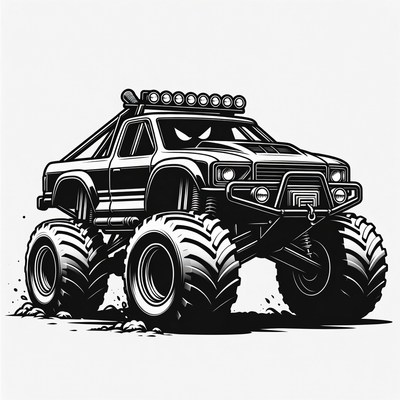 Cartoon Monster Truck Illustration
