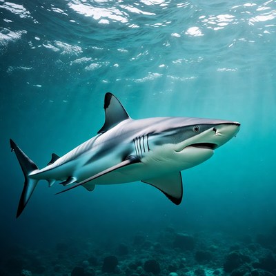 Blacktip shark swimming underwater