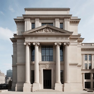 Neoclassical Building with Columns