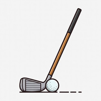 Golf Club and Ball Illustration