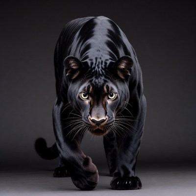 Black Panther Stalking Forward