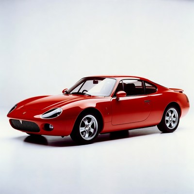 Red Sports Car on White Background