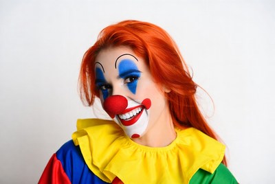 Female clown with red hair
