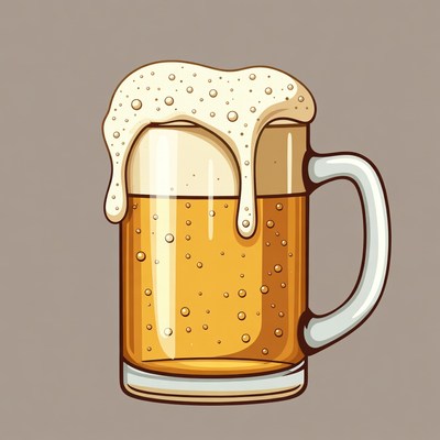 Foamy Beer Mug Illustration