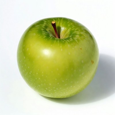 Green apple with stem