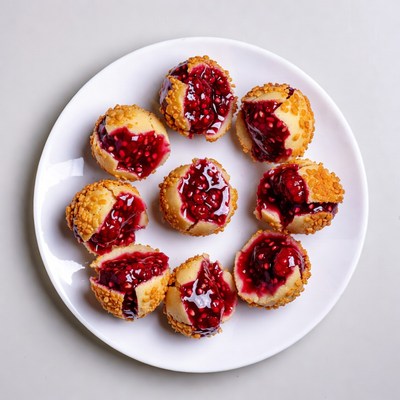 Pomegranate Puffed Pastry Bites on Plate
