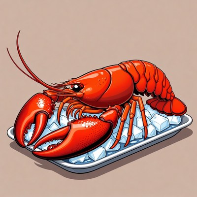 Red Lobster on Ice Tray