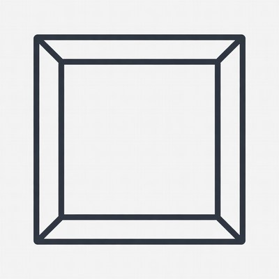 3D Cube Outline Illustration
