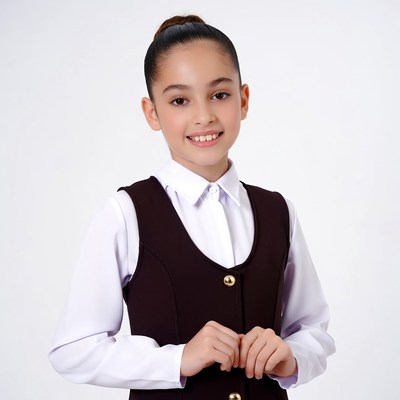 Smiling girl in school uniform