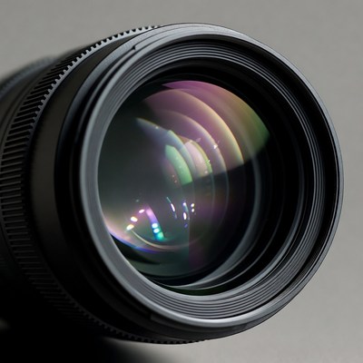 Camera Lens with Colorful Bokeh