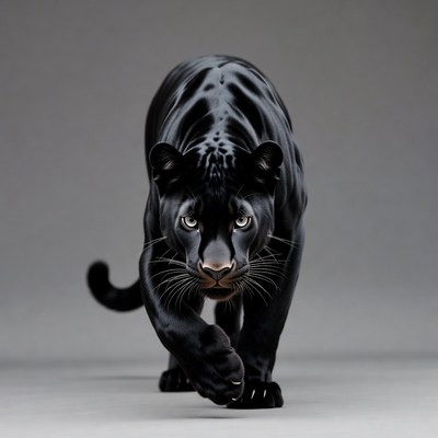 Black Panther Walking Forward