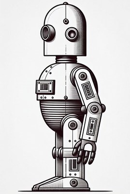 Line Art Robot Side View