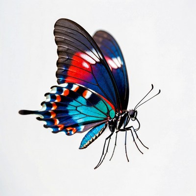 Colorful Butterfly on White Background