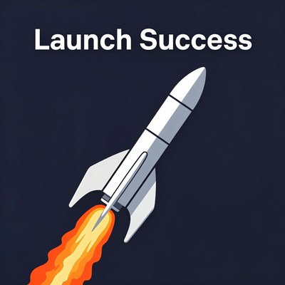 Rocket Launch Success Illustration
