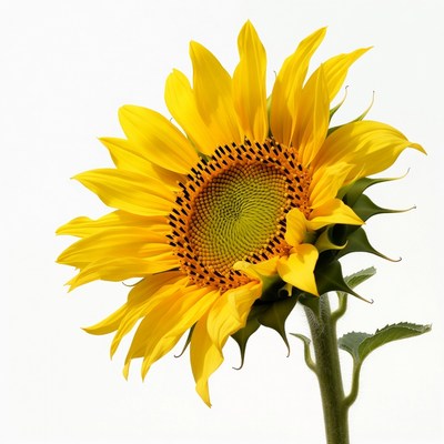 Sunflower on white background