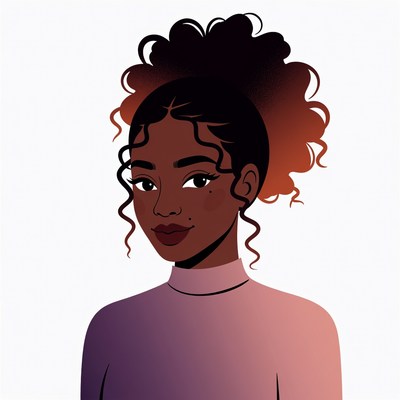 African-American woman with curly hair