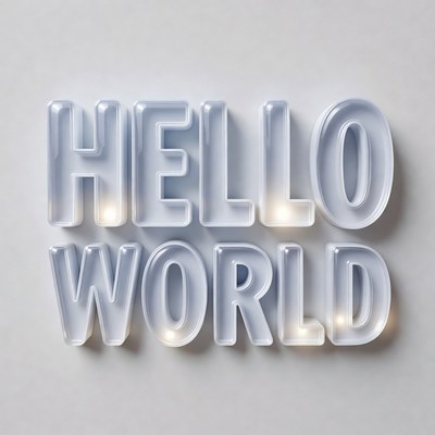 Hello World 3D Glossy Text