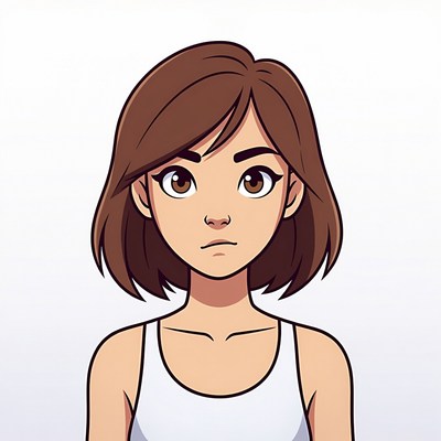 Anime girl with brown hair