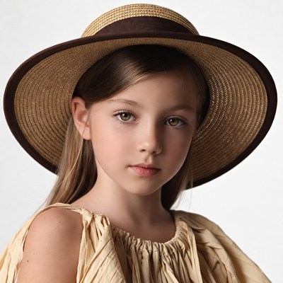 Girl wearing straw hat