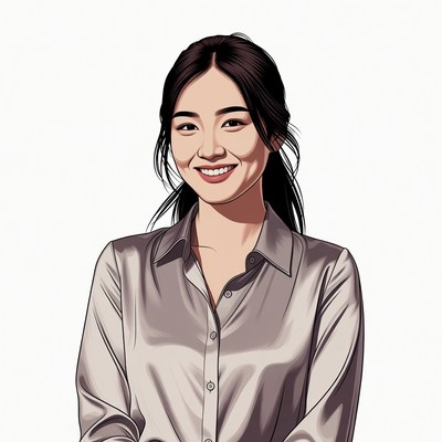Smiling Asian woman in blouse