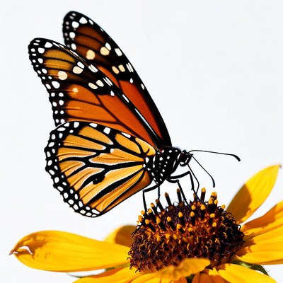 Monarch butterfly on yellow flower