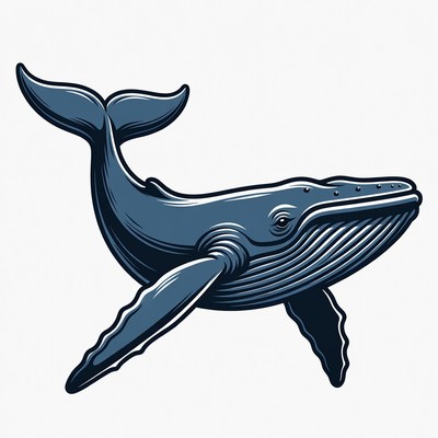 Blue Whale Illustration