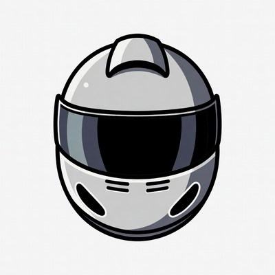 Silver racing helmet illustration