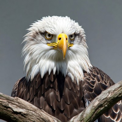 Bald eagle perched on branch