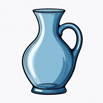 Blue Glass Pitcher Illustration