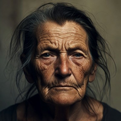 Elderly woman close-up portrait