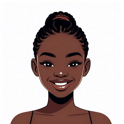 Smiling African-American woman illustration