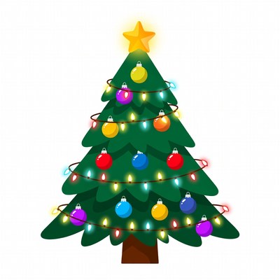 Colorful Christmas Tree with Star