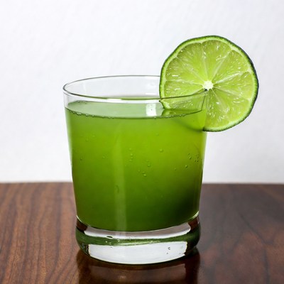 Green Drink with Lime Slice