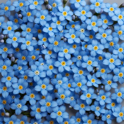 Cluster of Blue Forget-Me-Not Flowers